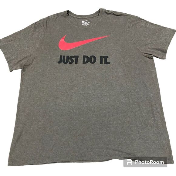 Nike Other - Nike "Just Do It" Brown T-Shirt Red Swoosh Mens Size 3XL